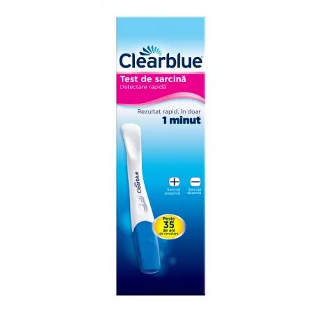 Teste sarcina/ovulatie - TEST SARCINA DETECTARE RAPIDA CLEARBLUE * 1 BUC, farmacom.ro