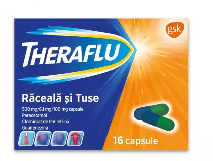 Medicamente fara reteta (OTC) - THERAFLU RACEALA SI TUSE * 16 CPS, farmacom.ro