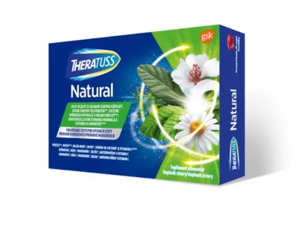 Vitamine si suplimente - THERATUSS NATURAL ZMEURA * 16 CPR, farmacom.ro