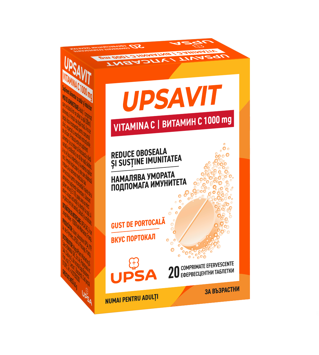 Vitamine si suplimente - UPSAVIT VITAMINA C 1000 MG * 20 CPR EFF, farmacom.ro