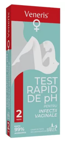 Aparatura si dispozitive medicale - VENERIS TEST DE PH PENTRU INFECTII VAGINALE * 2 TESTE, farmacom.ro