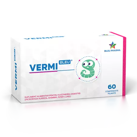 Suplimente alimentare - VERMIBLEU * 60 CPR FILM, farmacom.ro