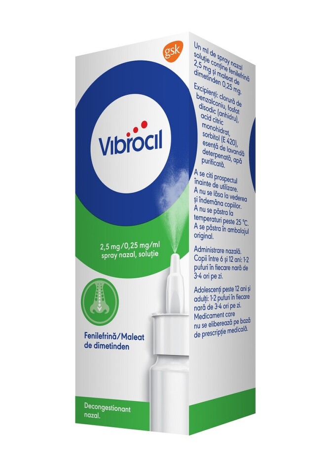 Medicamente fara reteta (OTC) - VIBROCIL 2,5/0,25mg/ml SPRAY NAZAL *15ml, farmacom.ro