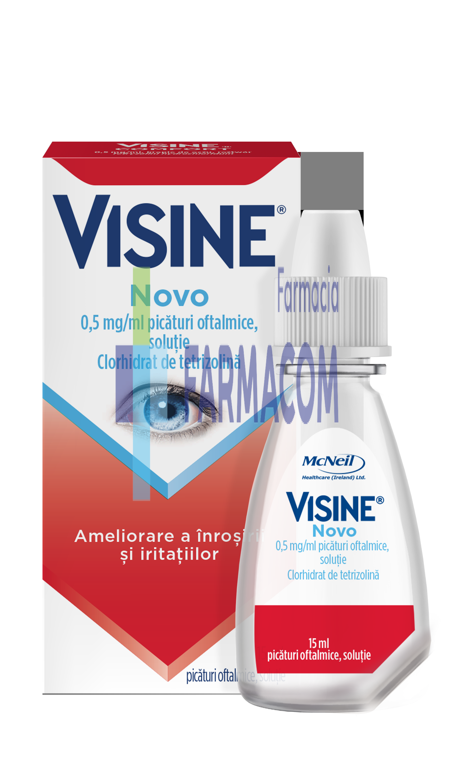 Medicamente fara reteta (OTC) - Visine Novo, 0.5 mg/ml, picaturi oftalmice, Mcneil, farmacom.ro