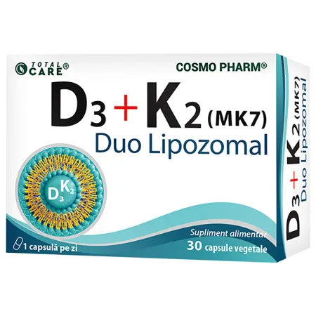 Suplimente alimentare - VITAMINA D3+K2 MK-7 LIPOZOMAL  * 30 CPS COSMOPHARM, farmacom.ro