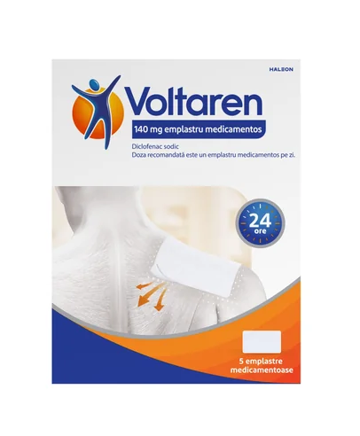 Medicamente fara reteta (OTC) - VOLTAREN 140MG EMPLASTRU MEDICAMENTOS * 5 PLASTURI, farmacom.ro