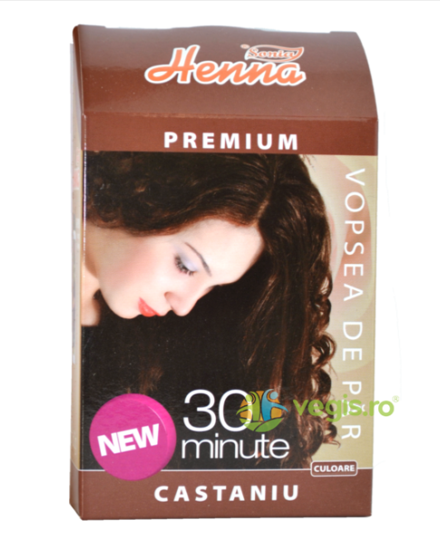 Cosmetice - VOPSEA HENNA PREMIUM CASTANIU * 60 GR, farmacom.ro