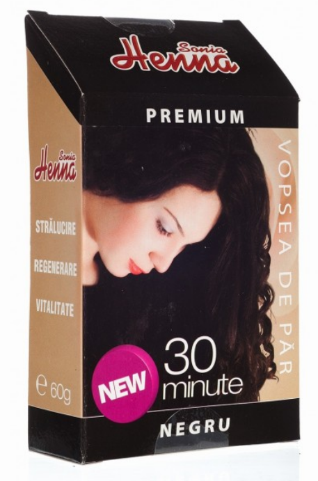 Frumusete si ingrijire - VOPSEA HENNA PREMIUM NEGRU * 60 GR, farmacom.ro