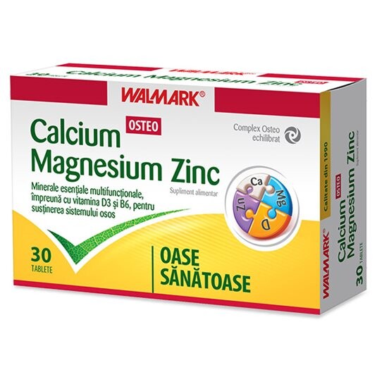 Vitamine si minerale - W-CALCIU-MAGNEZIU-ZINC OSTEO * 30 TB, farmacom.ro