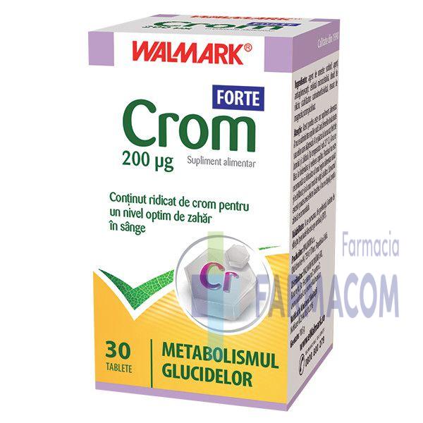 Suplimente, Produse naturiste, Vitamine si Minerale - W-CROM FORTE 200 MCG * 30 CPR, farmacom.ro