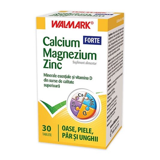 Vitamine si minerale - CALCIU-MAGNEZIU-ZINC FORTE * 30 COMPRIMATE, WALMARK, farmacom.ro