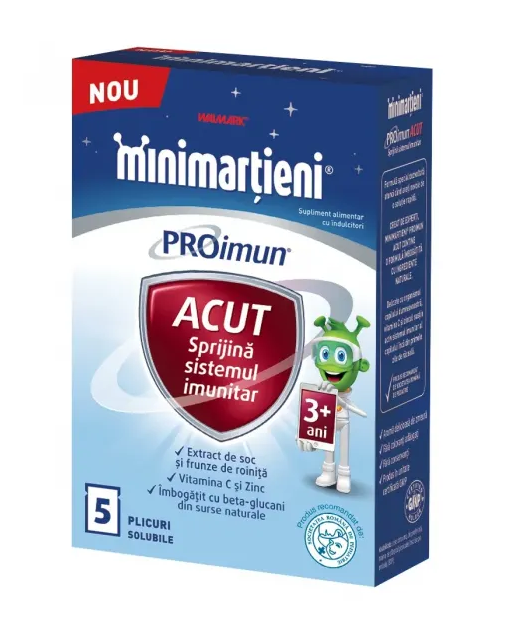 Vitamine si suplimente alimentare pentru copii - MINIMARTIENI PROIMUN ACUT * 5 PLICURI, farmacom.ro