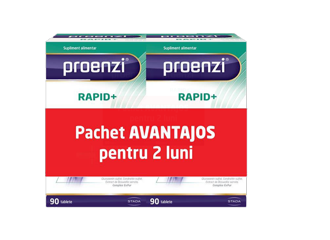 Reumatologie si traumatisme - W-PROENZI RAPID+ * 90 TABLETE 1+1 PACHET AVANTAJOS, farmacom.ro