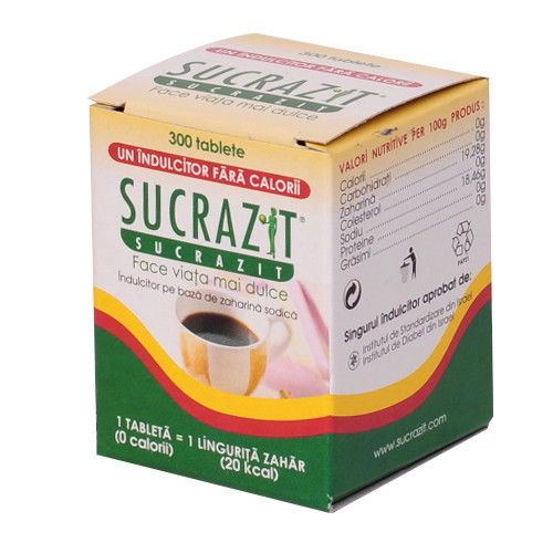 Suplimente alimentare - ZAHARINA SUCRAZIT * 300 CPR, farmacom.ro