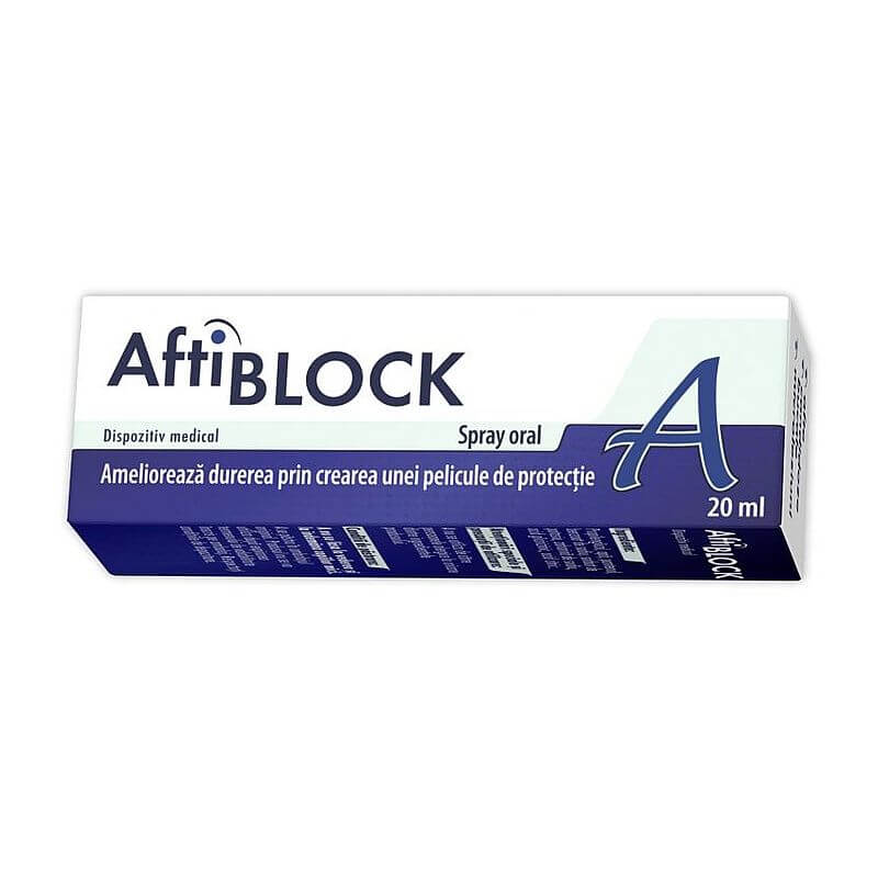 Igiena orala - AftiBlock spray, 20 ml, Zdrovit, farmacom.ro