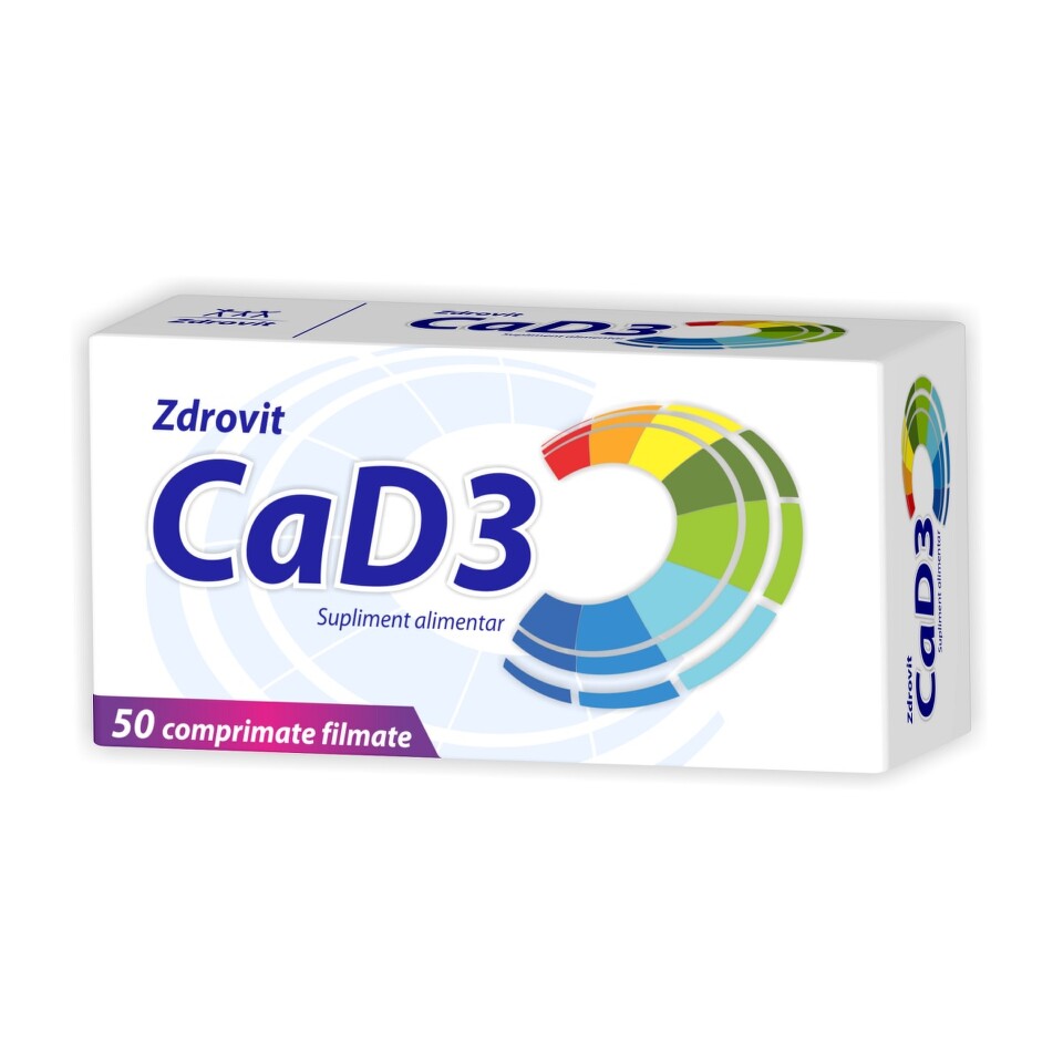 Vitamine si minerale - CALCIU + VITAMINA D3, 50 COMPRIMATE, ZDROVIT, farmacom.ro