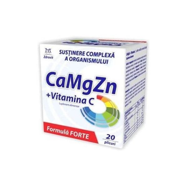 Vitamine si minerale - ZDROVIT CA+MG+ZN+C FORTE X20PLIC, farmacom.ro