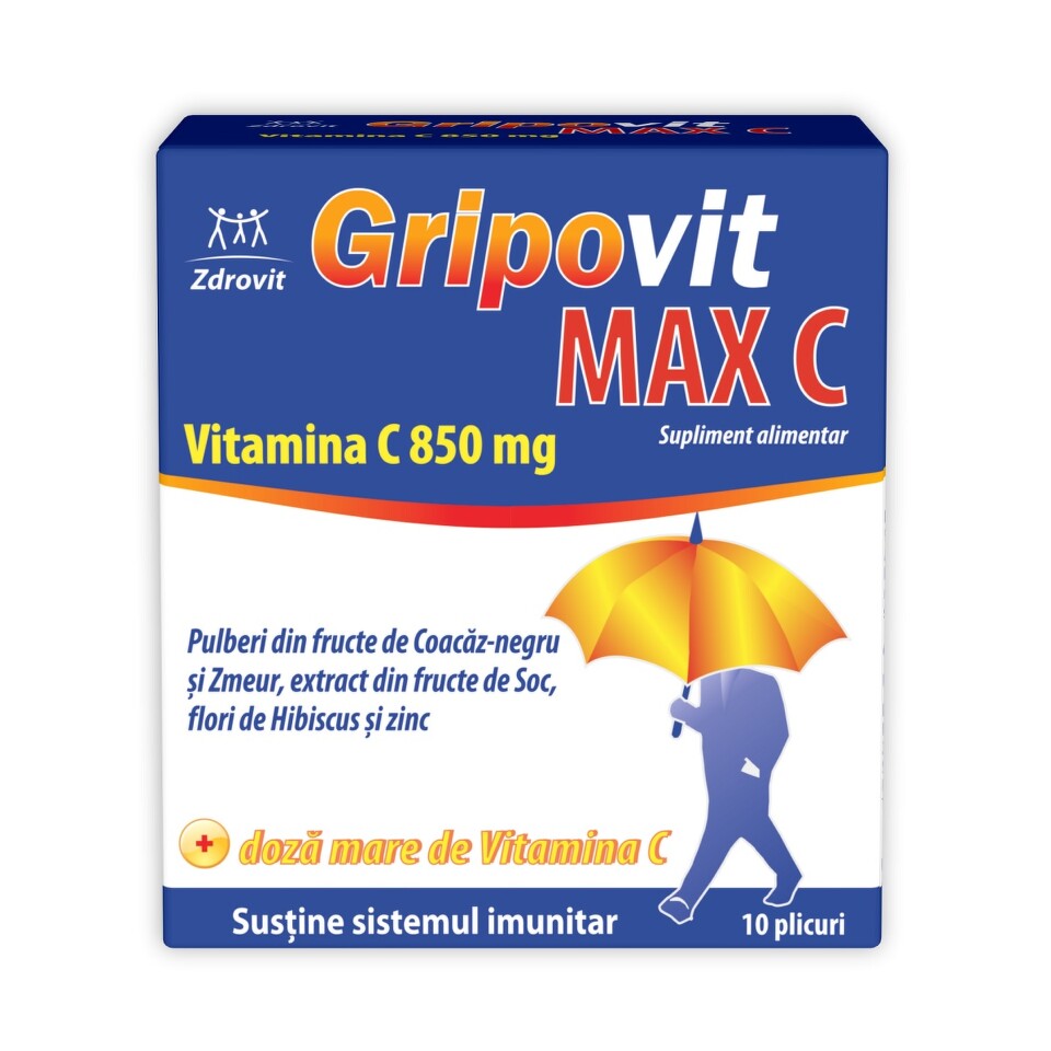Raceala si gripa - ZDROVIT GRIPOVIT MAX C * 10 PLICURI, farmacom.ro