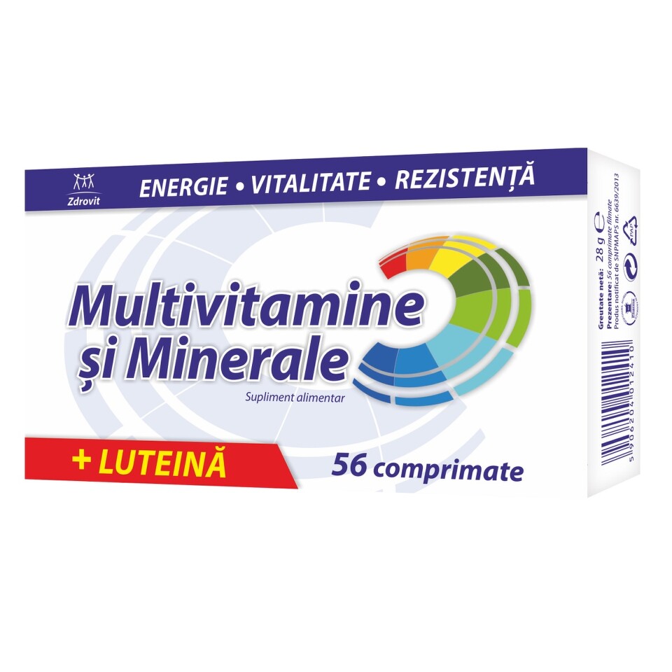 Vitamine si minerale - ZDROVIT MULTIVITAMINE+MINERALE * 56 COMPRIMATE FILMATE, farmacom.ro