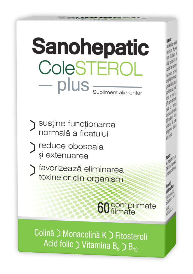 Reducerea colesterolului - ZDROVIT SANOHEPATIC COLESTEROL PLUS * 60 CPR FILM, farmacom.ro