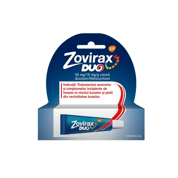 Medicamente fara reteta (OTC) - ZOVIRAX DUO 50MG/10MG/G CR * 2G W70421001, farmacom.ro