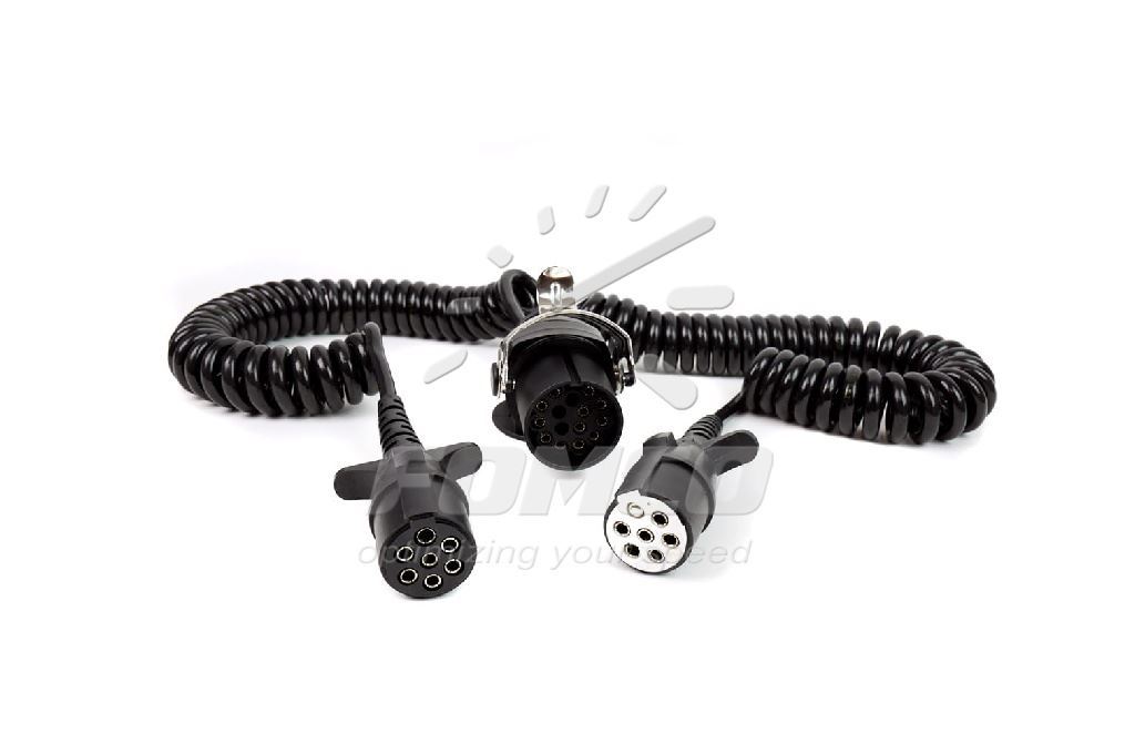 Mufe si conectori - Cablu electric spiralat adaptor cu mufe plastic 2x7 pini, 1x15 pini, fomcoshop.ro
