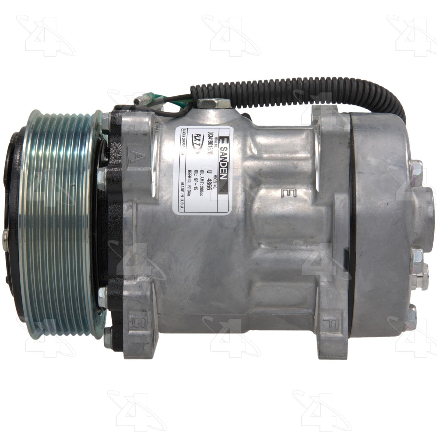 Sanden Compresor sd7h15 flx 12v poly-v8 dm.119 pad allineamento 46,55mm