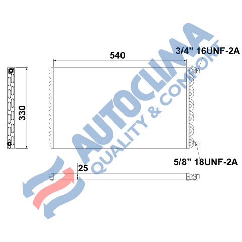 Condensator tubi e alette 540x330x25 022381a
