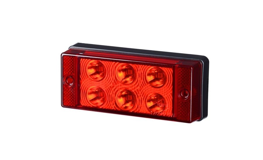 Horpol Lampă ceață horpol roșie dreptunghiulară 12/24v
