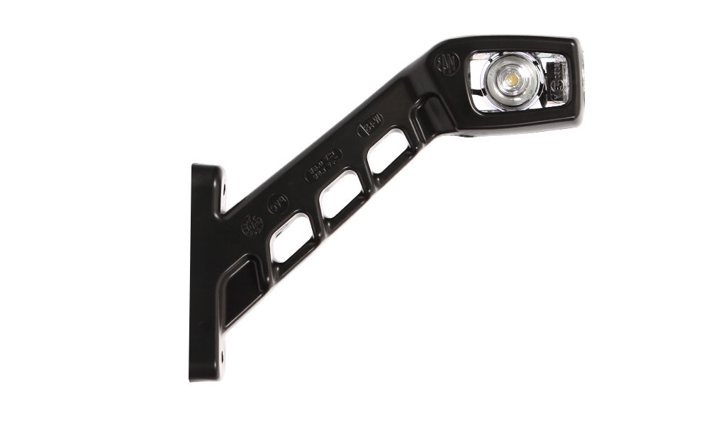 WAŚ Lampă gabarit led was, dreapta cu braț, 12–24v, lumină de poziție albă