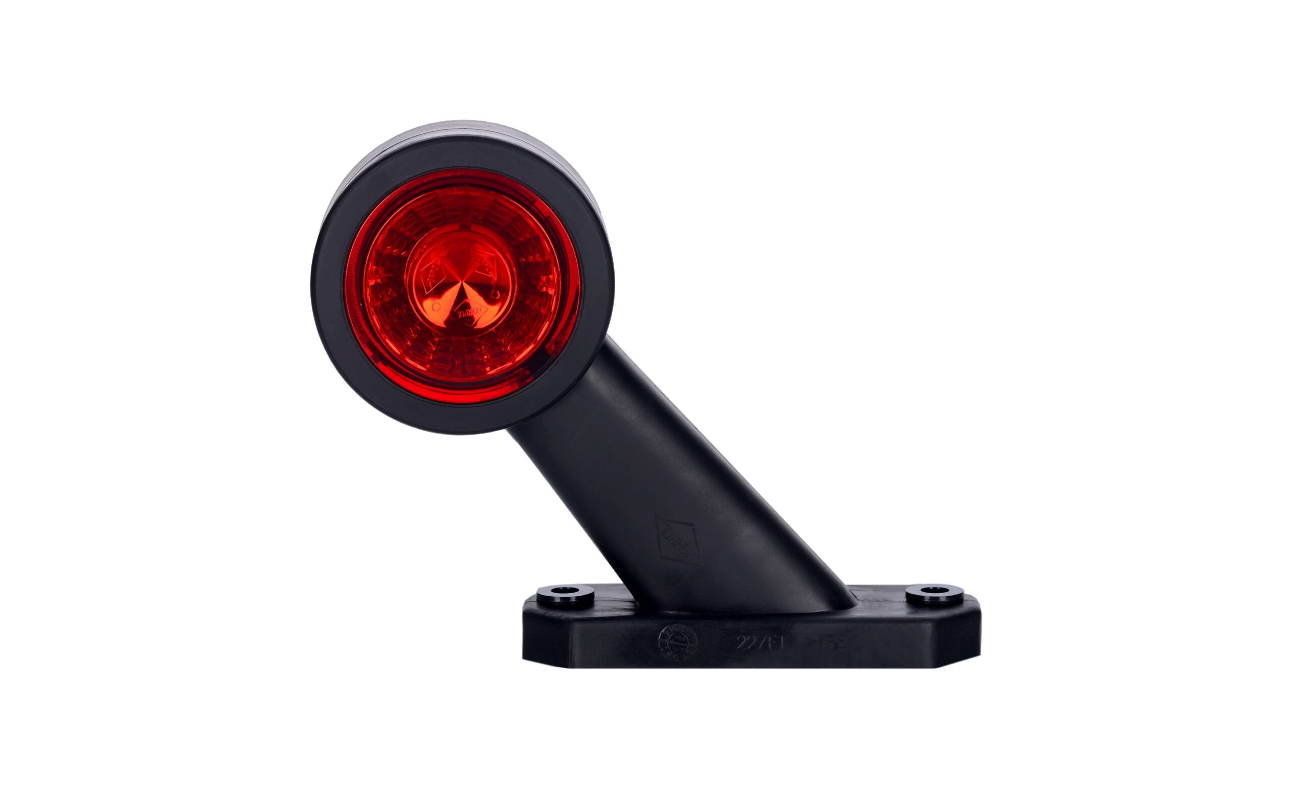Lămpi de poziție și marcaj - Lampă gabarit rotundă Horpol cu braț oblic, marcaj dreapta, LED alb/roșu, alimentare 12/24V, fomcoshop.ro