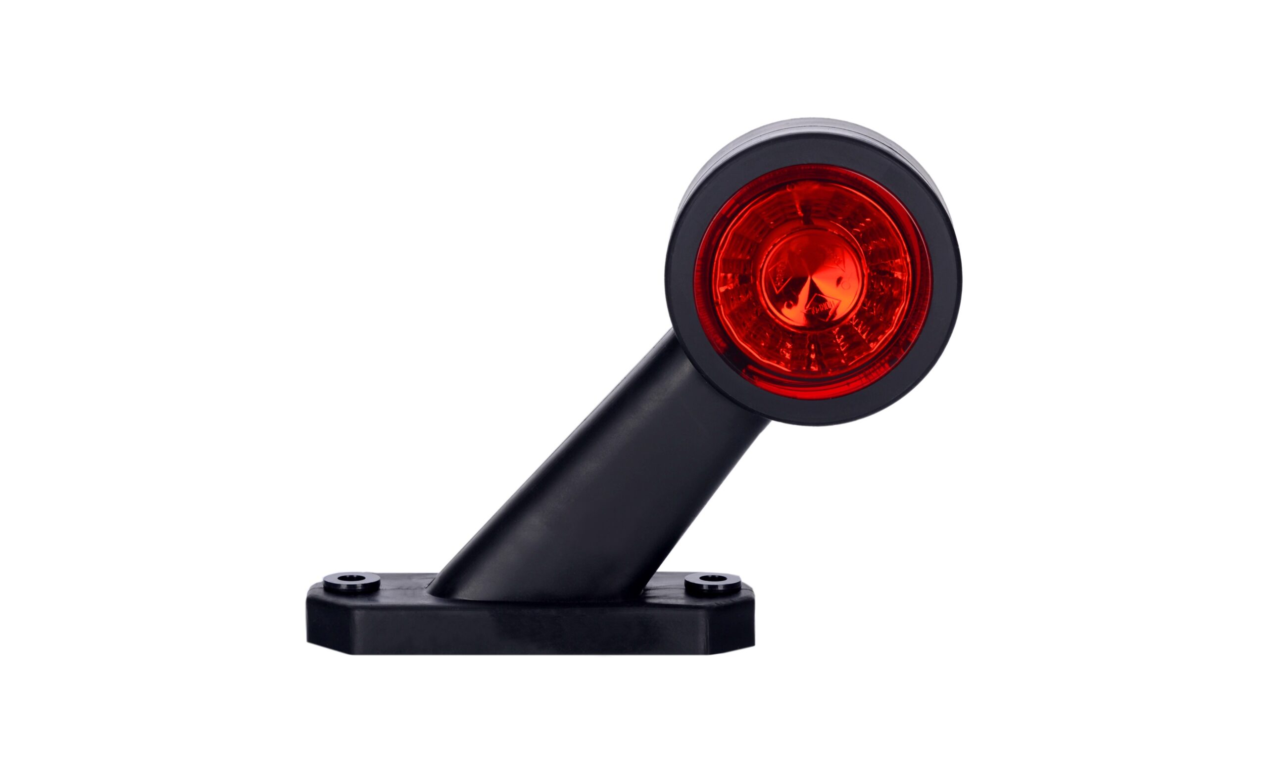 Lămpi de poziție și marcaj - Lampă gabarit rotundă Horpol cu braț oblic, marcaj stânga, LED alb/roșu, alimentare 12/24V, fomcoshop.ro