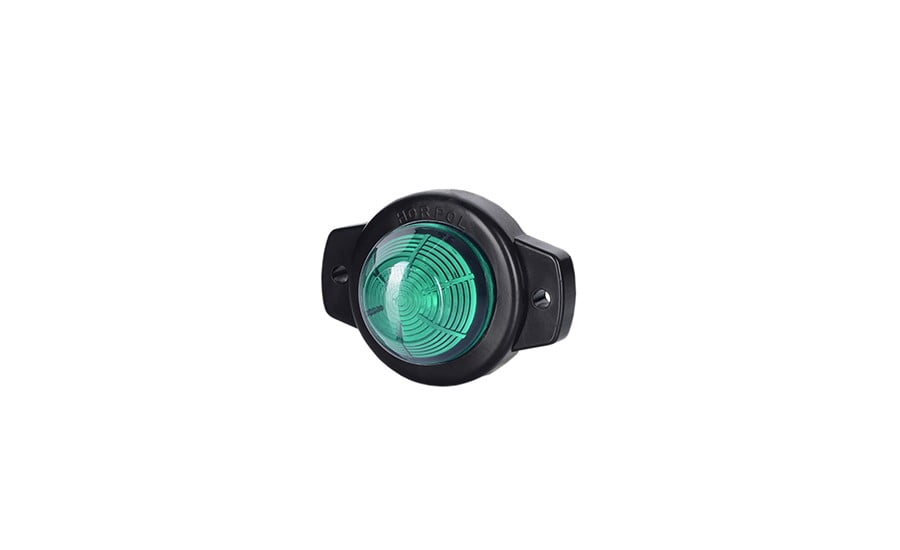 Lămpi de poziție și marcaj - Lampă gabarit rotundă mică, Horpol, marcaj frontal, LED verde, alimentare 12/24V, fomcoshop.ro