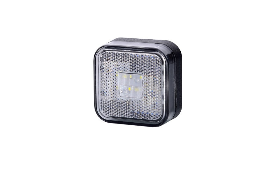 Lămpi de poziție și marcaj - Lampă reflectorizantă, Horpol, pătrată, marcaj lateral, poziție, LED alb, alimentare 12/24V, fomcoshop.ro