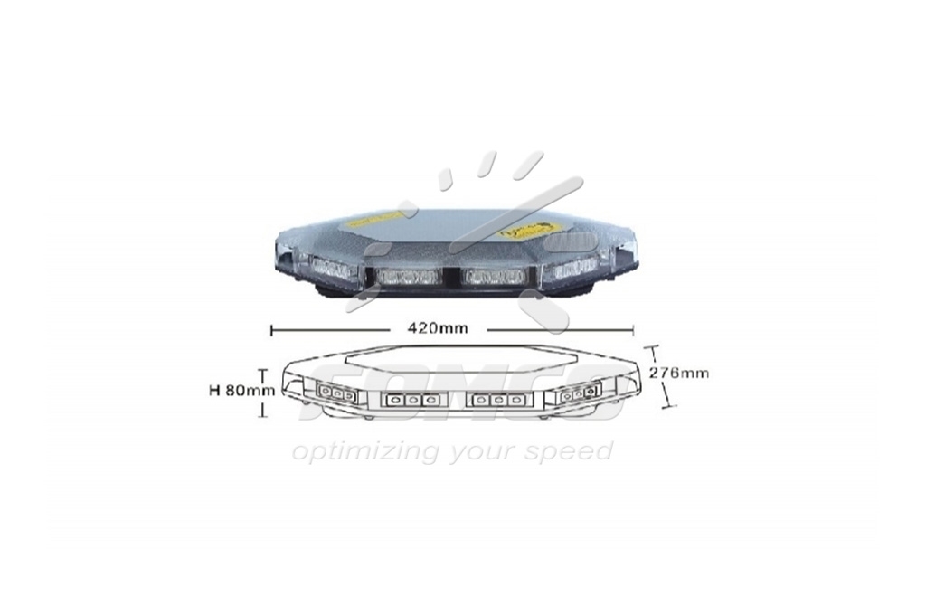 Lămpi de avertizare și girofaruri - Lampă avertizare cu lumină portocalie, Fomco, LED, cu magnet, 12/24V, fomcoshop.ro