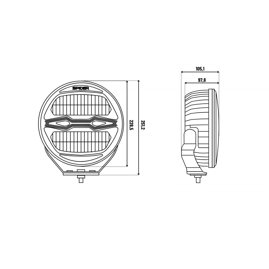 Proiector LED camion Kamar X-SPIDER NINJA rotund | Profesional