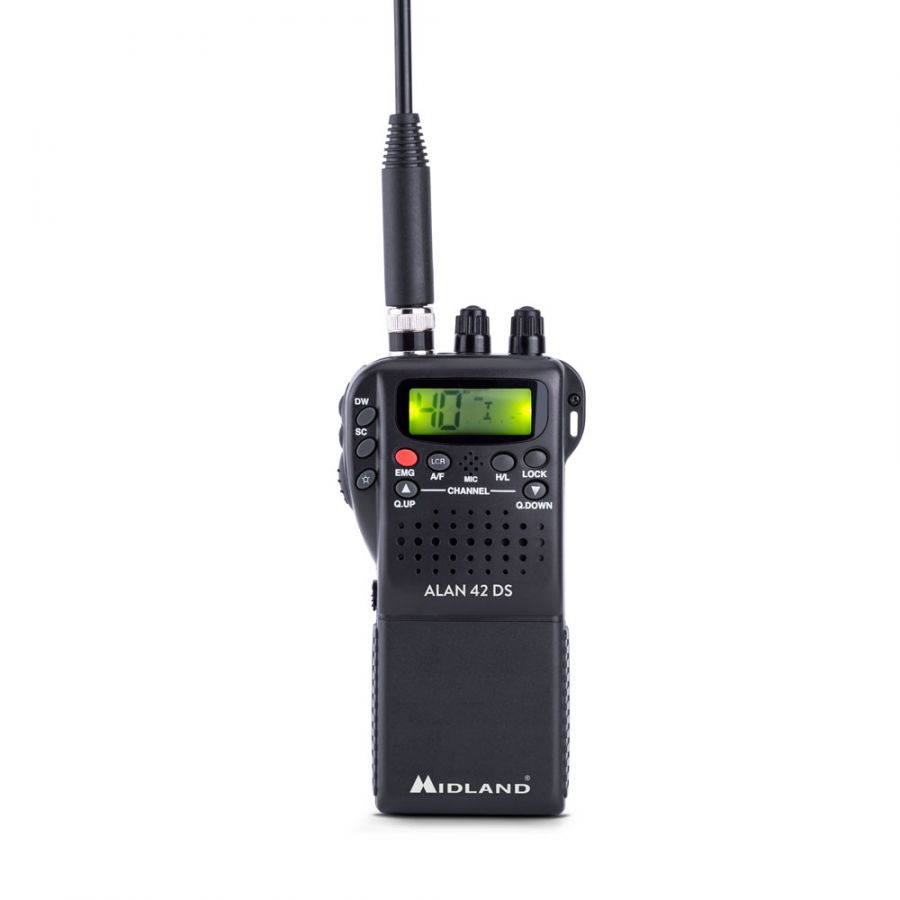 Resigilat: stație radio cb portabilă midland alan 42 ds, squelch automat digital, 4w, 12v, dual watch, cod c1267