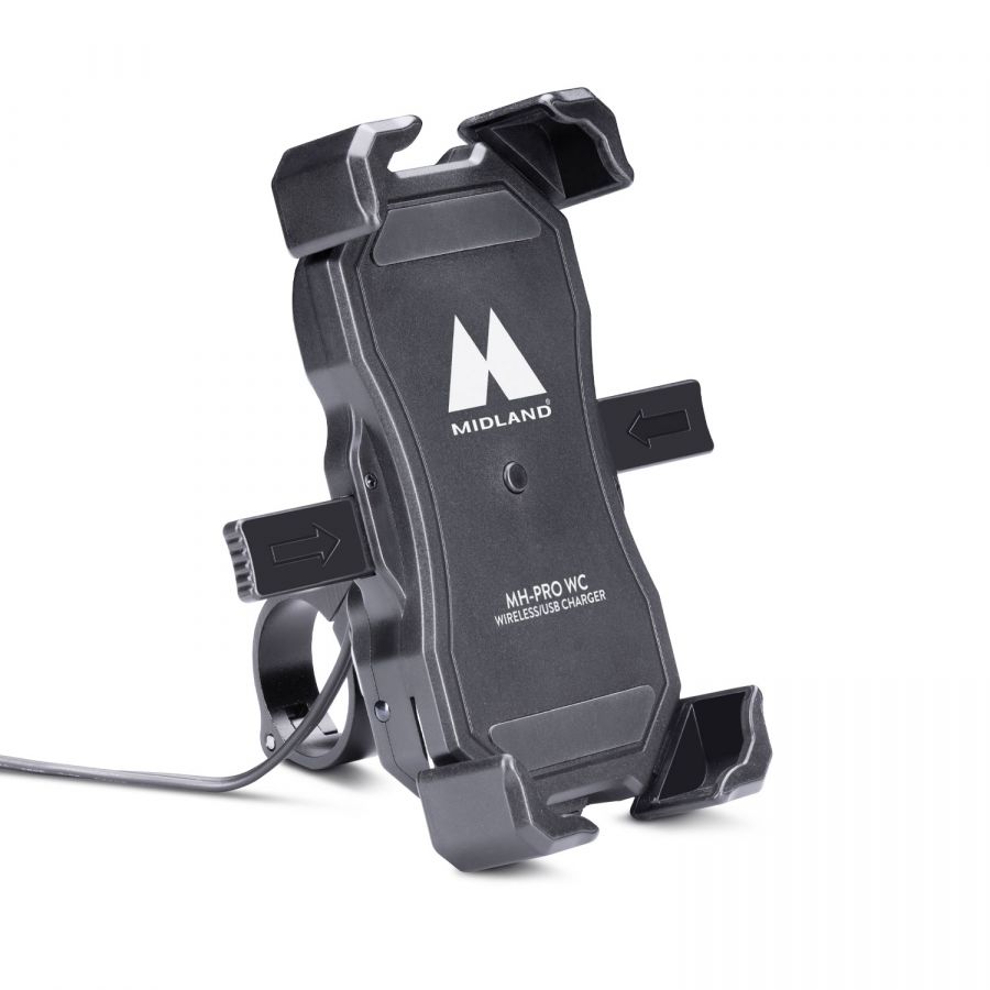 Accesorii Moto - Suport de telefon cu încărcător wireless Midland pentru motociclete, fomcoshop.ro