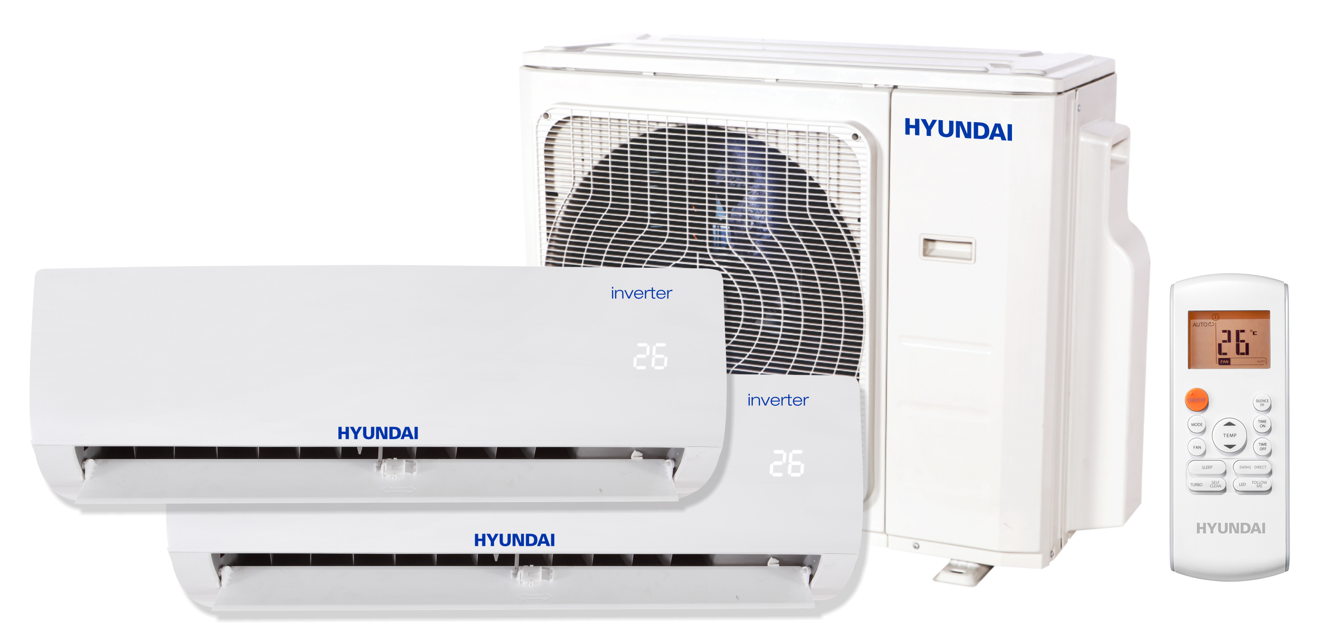 Pachet 2 camere, Aer conditionat multi-split Hyundai M, 9000 + 9000 BTU, Inverter, kit Wi-Fi inclus, 2x HSAFAU-09HRDN + H2OC-18HFN8-Q