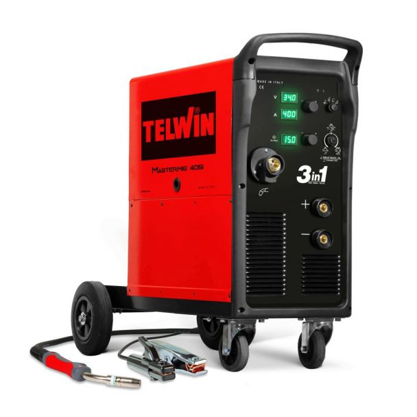 Aparat sudura multiproces MIG/MMA/TIG DC Telwin MASTERMIG 405i, 320/400 A, sarma otel 0.6-1.6 mm, cu accesorii
