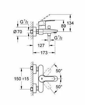 Baterie cada Grohe Eurostyle Cosmopolitan Monocomanda 33591002 ( stoc bucegi )