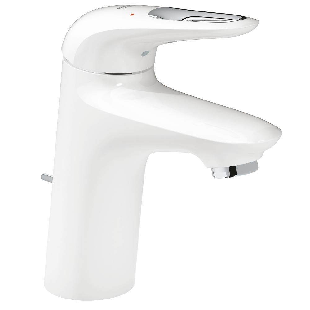Baterie lavoar alba Grohe Eurostyle, cu limitator debit si ventil pop-up, marime S