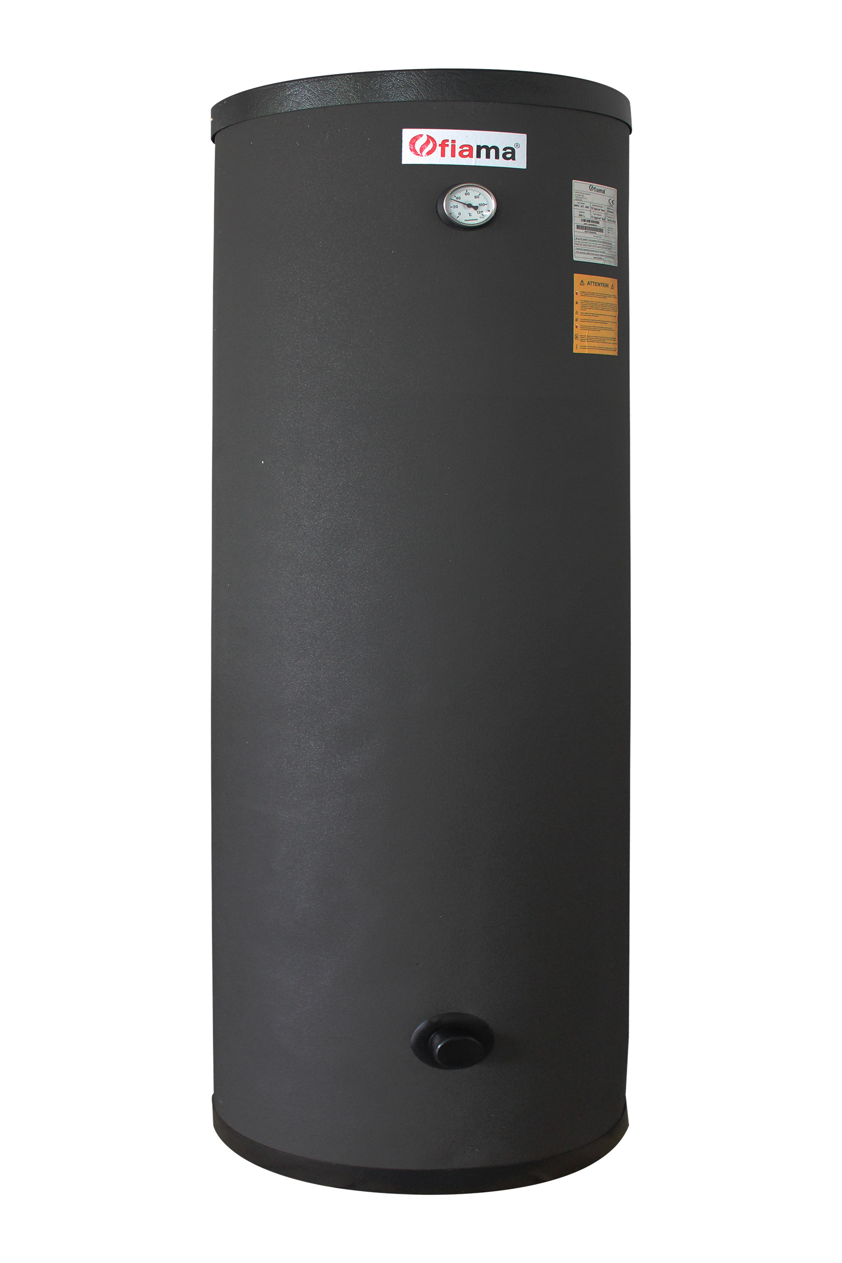 Poza Boiler cu 2 serpentine FIAMA WPC HT 300 LT 2S, pentru centrala termica si solar, montaj pe sol, izolatie termica, manta de protectie, serpentine bivalent