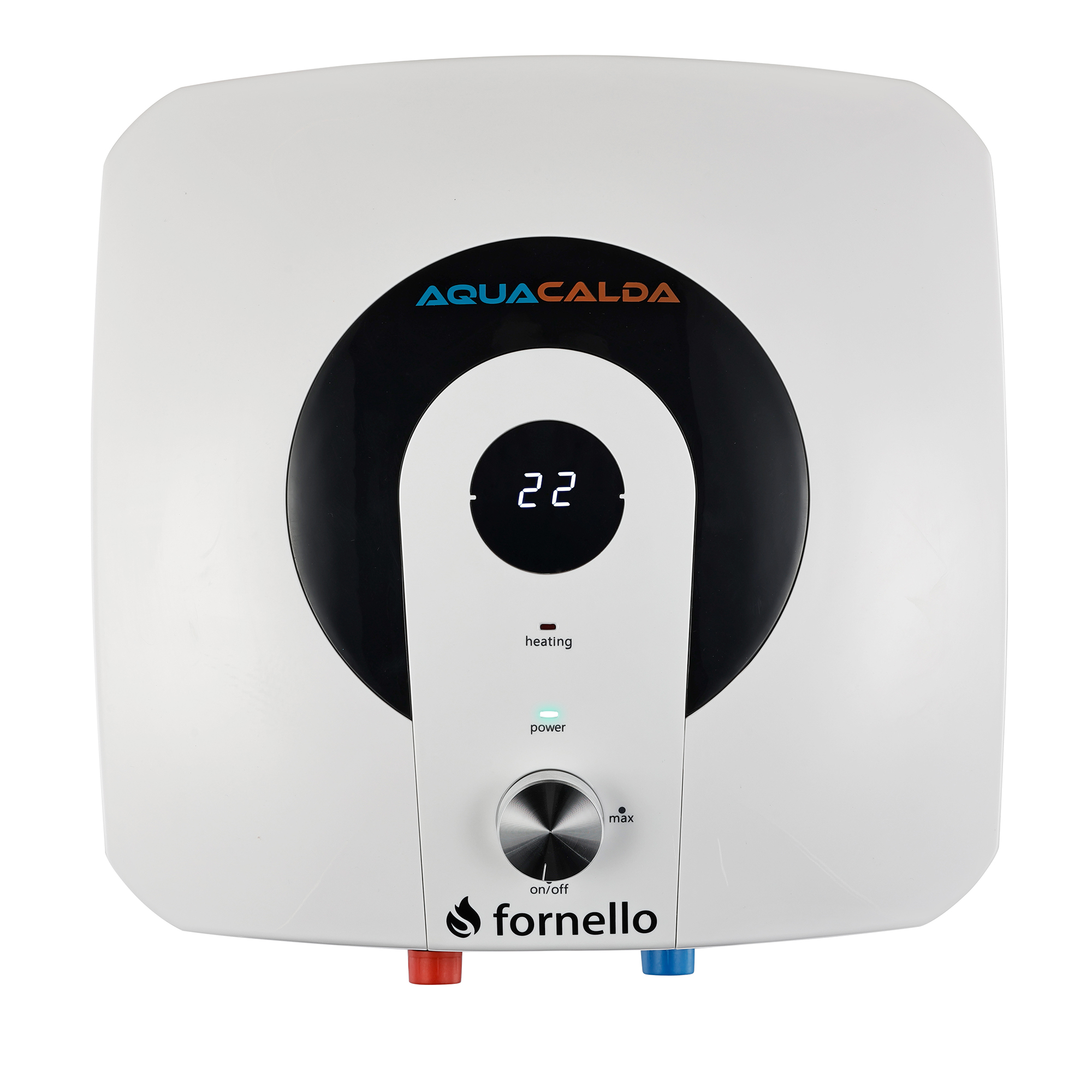 Boiler electric  Fornello AQUACALDA ECO 6 Litri montaj deasupra chiuvetei  2000 watt reglaj extern al temperaturii poliuretan expandat grad de protecție IPX4 dimensiuni compacte si afisaj digital