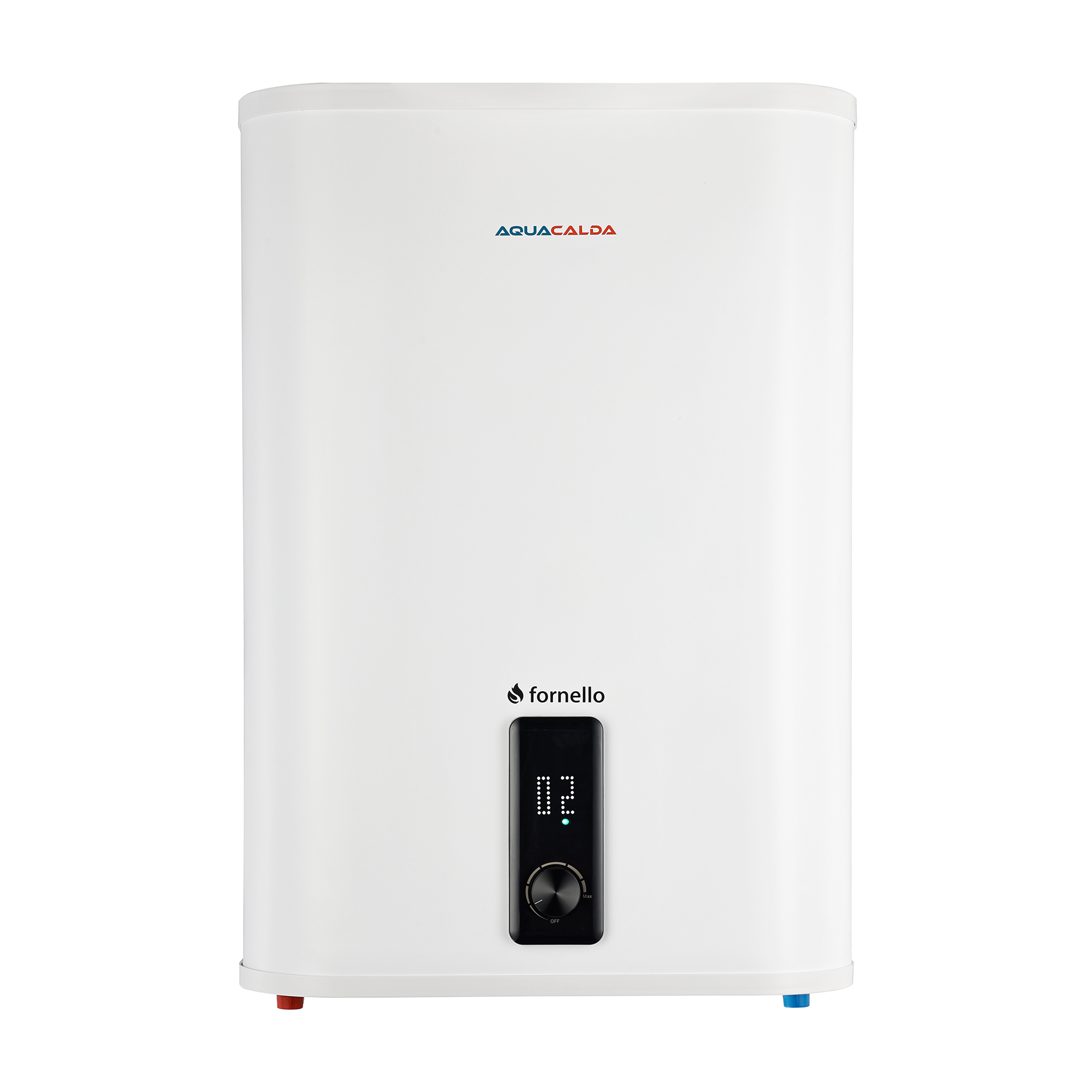 Boiler electric Fornello AQUACALDA Flat  80 Litri 2000 watt reglaj extern al temperaturii poliuretan expandat montare Verticala sau Orizontala grad de protecție IPX4 anod de magneziu si afisaj digital