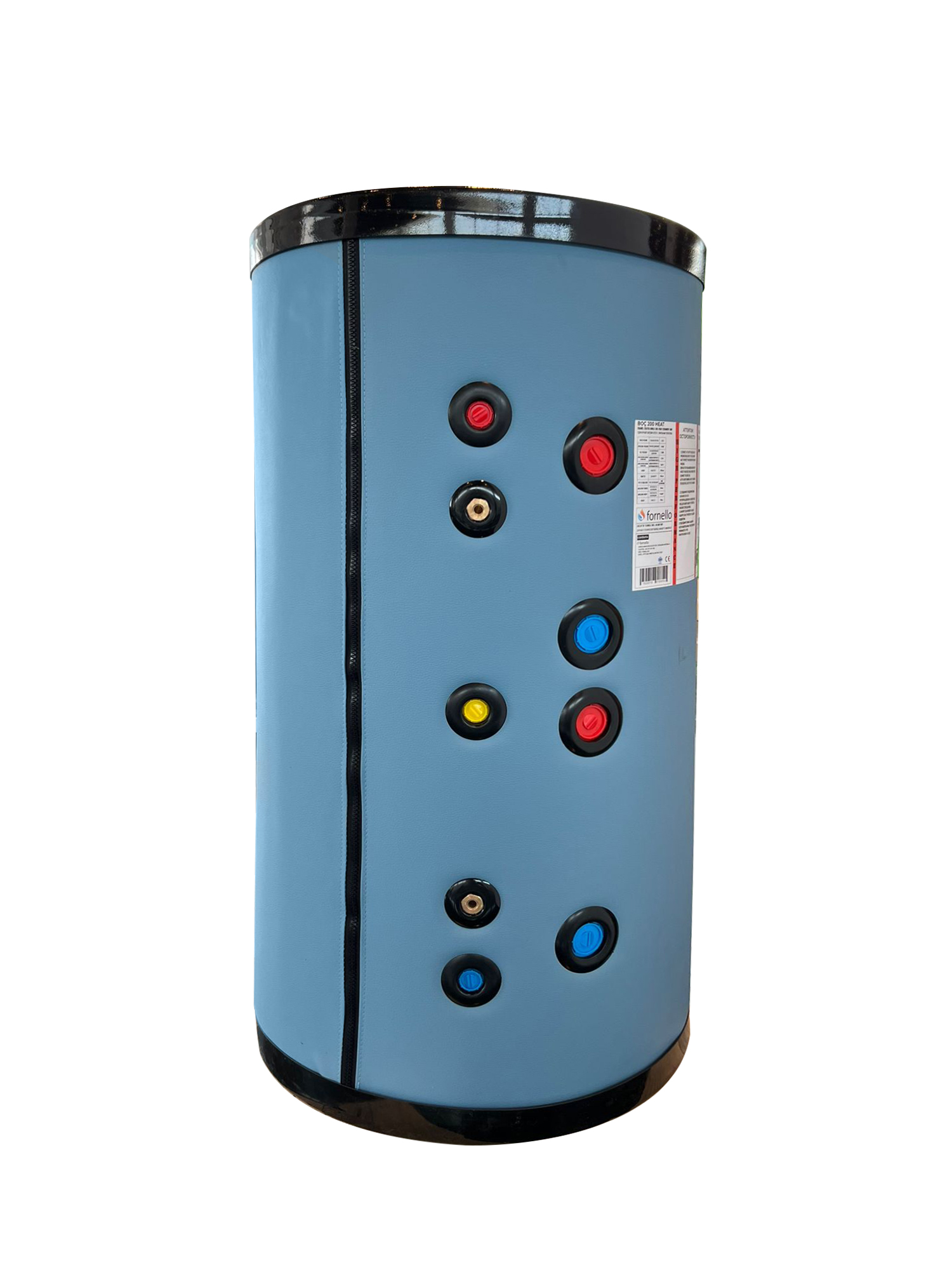 Boiler pentru pompa de caldura cu 2 serpentine marite FORNELLO SOL HP 300 LT 2S montaj pe sol izolatie termica manta de protectie  flansa de vizitare