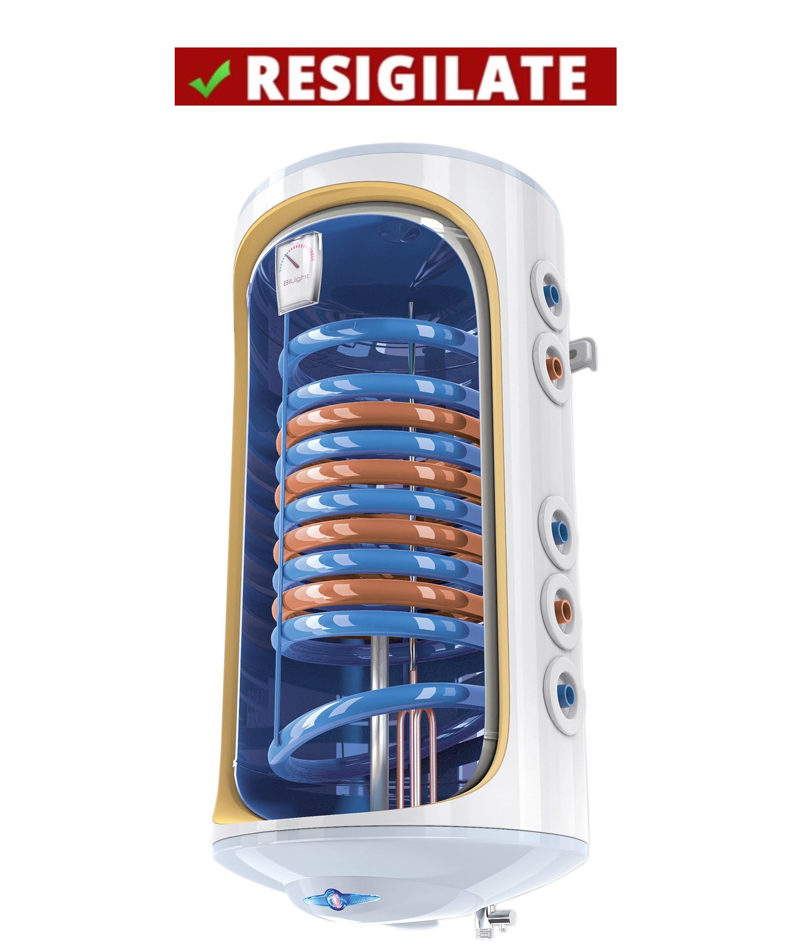 PRODUS RESIGILAT, NOU, PREZINTA LOVITURI DAR IN PERFECTA STARE DE FUNCTIONARE!!! (5522)Boiler termoelectric cu 2 serpentine TESY BiLight GCV 7/4S2 1204420 B11 TSRP, 120 litri, 2000W, 0.8 Mpa, 18 mm, Turbolator