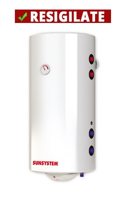 PRODUS RESIGILAT, NOU, MICI LOVITURI, IN PERFECTA STARE DE FUNCTIONARE!!! (5538) Boiler termoelectric Sunsystem MB NL2 100 PRL cu doua serpentine, 100 litri, putere serpentina 9 kw, putere electrica 3 KW, serpentine pe partea dreapta, reglaj extern a