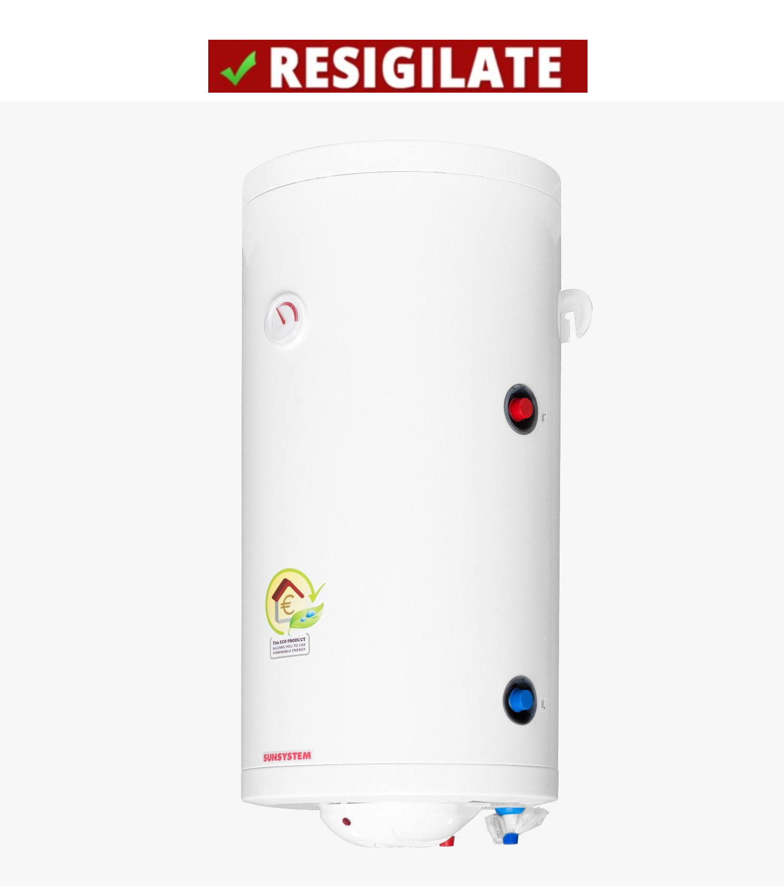 PRODUS RESIGILAT, NOU, IN PERFECTA STARE DE FUNCTIONARE!!! (5550) Boiler termoelectric Sunsystem MB-NL2 S1 100 cu o  serpentina, 100 litri, putere  serpentina 9.22 kw,  putere  electrica 3 kW, serpentina  pe partea  dreapta, reglaj  extern de tempera
