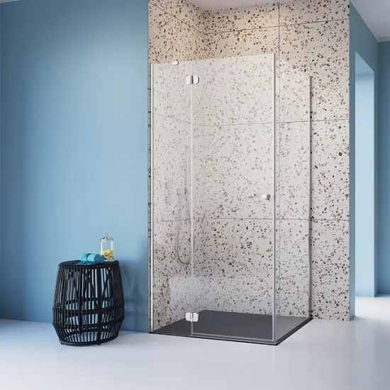 Cabina dus patrata cu usa pivotanta, deschidere usa stanga si perete fix Radaway Torrenta KDJ 90x90xH195 cm